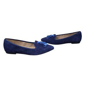 Hush Puppies Sadie Tassel Slip On Navy Suede Flats 9.5 Worn Once